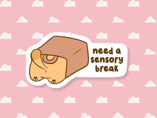 Need A Sensory Break Orange Cat Sticker