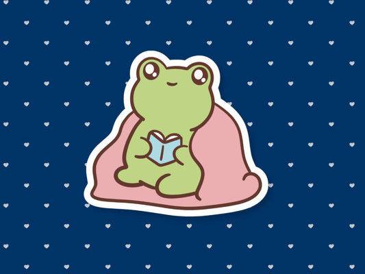 Reading Frog Sticker
