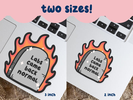 Labs Came Back Normal Gravestone Sticker