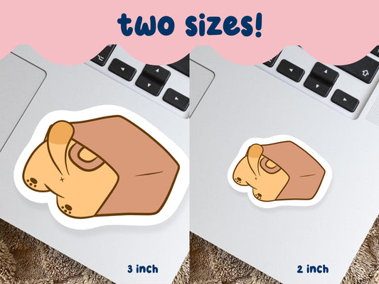 Cute Orange Cat In Bag Sticker