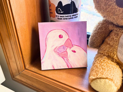 ORIGINAL Geese In Love Acrylic Painting