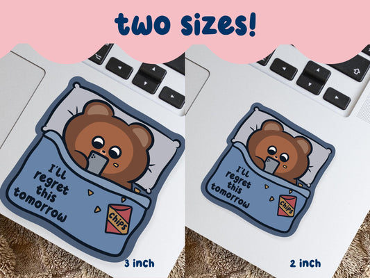 Doomscrolling Bear Sticker