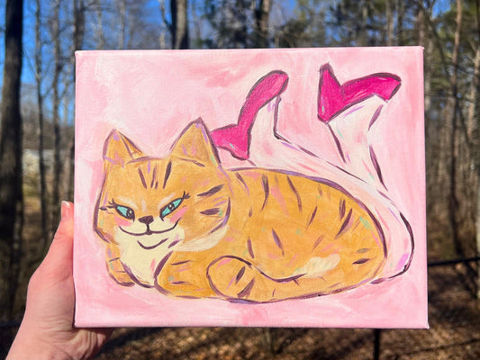 ORIGINAL Sassy Cat Meme Acrylic Painting