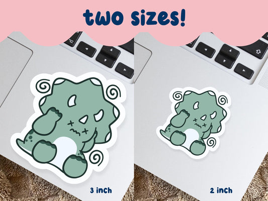 Head Hurts Triceratops Sticker
