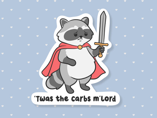 Twas The Carbs Mlord Raccoon Sticker