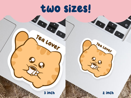 Drink Lover Orange Cat Sticker