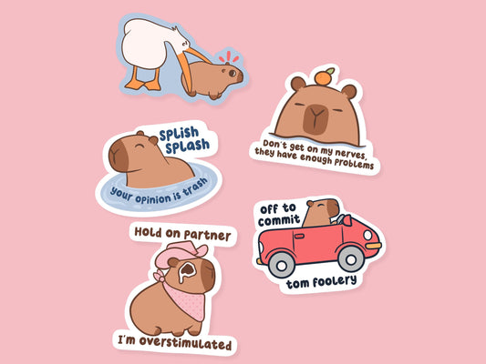 Cute Capybara Sticker Bundle & Save